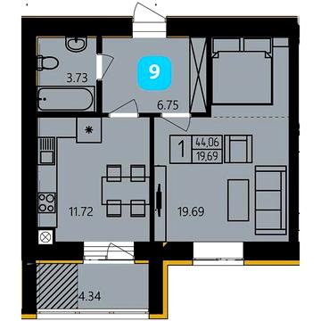 Продаж 1к Квартира Маршала Рибалка вулиця ЖК River Park