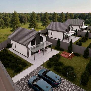 Сучасний будинок з каміном