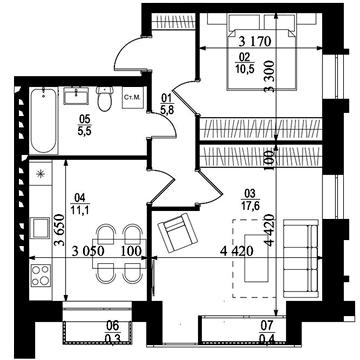 Двокімнатна квартира City Lake/Білий Шоколад ЖК City Lake