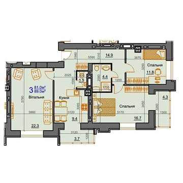 Продаж 3к Квартира Курортна вулиця ЖК Курортный