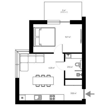 Квартира ЖК "Parkland" ЖК &quot;Portland&quot;
