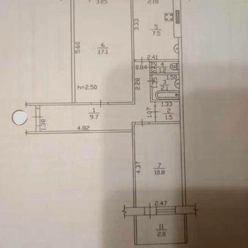 2 кім 53 м2 в багатоповерхівці ПЕРЕМОГА (718192)