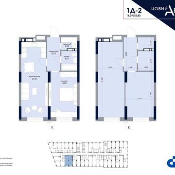 Однокімнатна квартира в ЖК Новий Автограф 53м2 з гардеробною ЖК Новий Автограф
