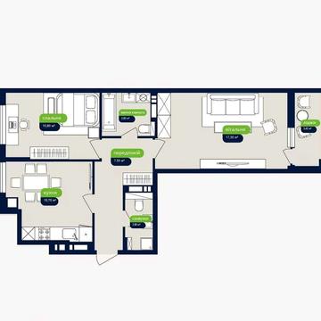 Двокімнатна квартира 58,7 м2 від забудовника. Розтермінування 3роки! ЖК ОПТИМІСТО