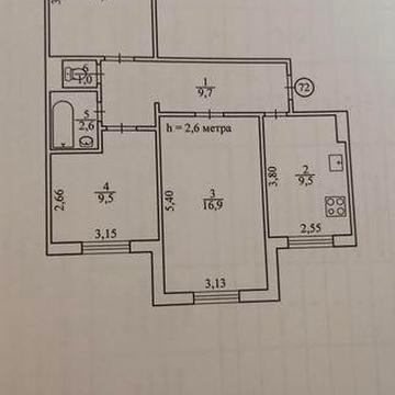 Продам трикімнатну квартиру з індивідуальним опаленням ЖК домінімум