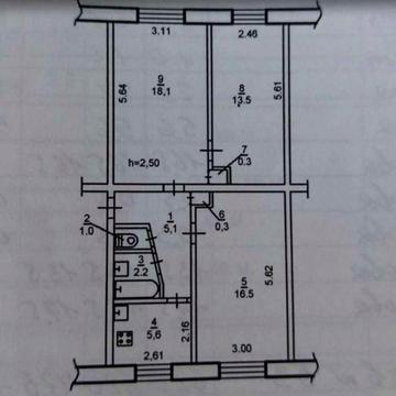 3 кім 62 м2 ЖИТЛОВИЙ СТАН район КАЛИНОВА (716287)
