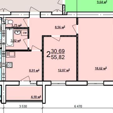 СРОЧНО! НОВИНКА! Продам 2 комнатную квартиру ЖК Ньютона S=55.8м2 VW ЖК Ньютона