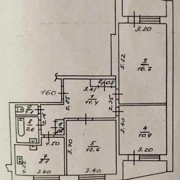 Продам 3 к.кв. под ремонт в центре, м.Научная. 68м2, 8/16, Газ. AN