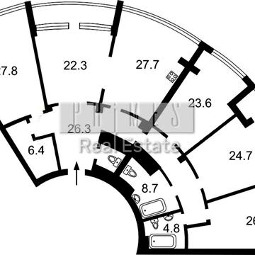Продажа 4к квартиры без ремонта 204м2  в ЖК Skyline Скайлайн Печерск ЖК Skyline