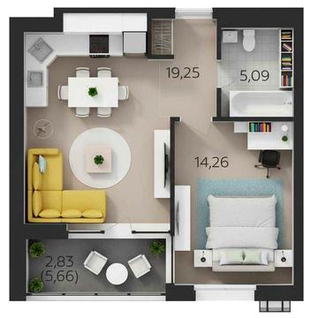 Продаж однокімнатної квартири терміново! • ID 4476