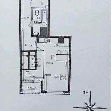 Продам 1-кімн. Клавдієвська 40е, 37 м.кв ЖК Грюнвальд