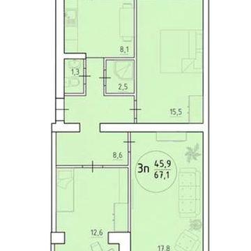 Продаж трикімнатної квартири ЖК Південний