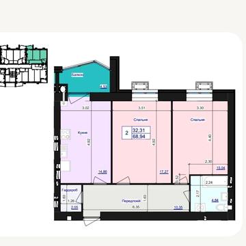 2 кімнатна квартира 69 кв.м  ЖК Аристократ ЖК Аристократ