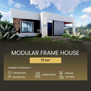 Модульний каркасний будинок 77-200 м2 новий під ключ з входом