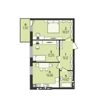 Без комісії! 2-кімнатна квартира дешевше однокімнатної всього $58,163! ЖК Південний DELUXE