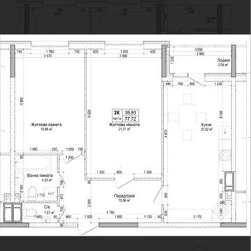 Продам 2к квартиру в ЖК Атлант на Київській 4-й поверх ЖК Атлант на Київській