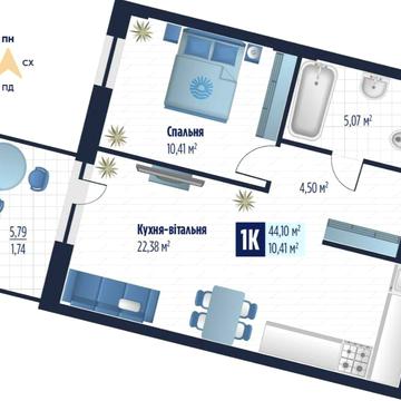 Продаж 1кімн.квартири новобудова.Без комісії.Бічна вул.Стрийської.