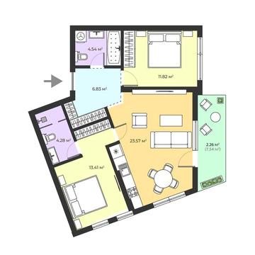 2К квартира з видом на замок та гори ЖК Ecopolis