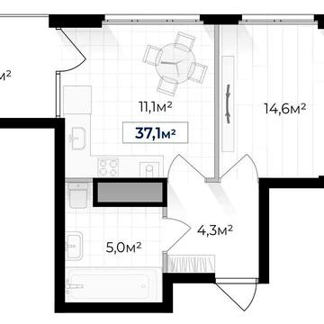 1-кім з гарним плануванням, наповнення та розтермінування!!