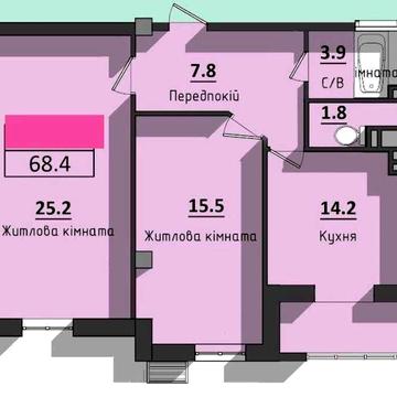 Без комиссии!! 2-х комн кв-ра Новый дом Газ Котел 68м за 37600у.е!!