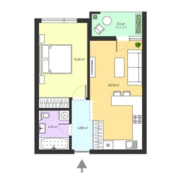 Простора однокімнатна квартира з чудовим видом ЖК Ecopolis