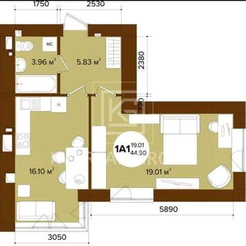 Продаж 1 кімнатної квартир в Центрі. Шалений торг!
