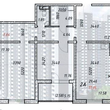 Продаж 2к - 77м2 Коноплянська 22-Б ЖК Навігатор 2