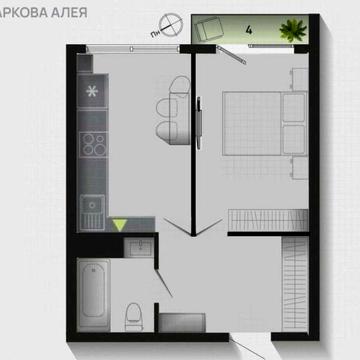 Здана однокімнатна квартира з балконом в ЖК Паркова Алея ЖК Паркова Алея