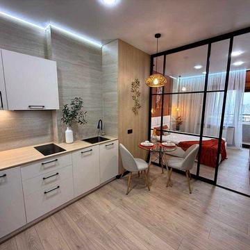 Лучшая студия с дизайн ремонтом и балконом Акрополь парк Победы море ЖК Акрополь