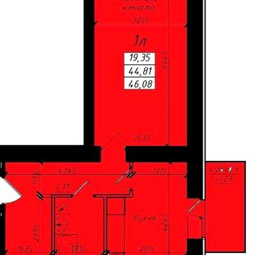 Сади 2 , найкраща 1к в новобудові 46м2 вул.Джохара Дудаєва 3