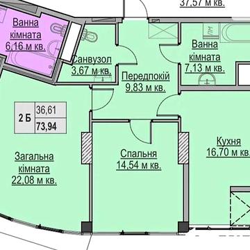 Продаж 2к Квартира Незалежності вулиця ЖК Lystopad
