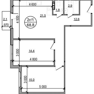 Продаж 2-к квартири 68,8 м², с. Басівка (Кільцева дорога Львова) ЖК Парксайд