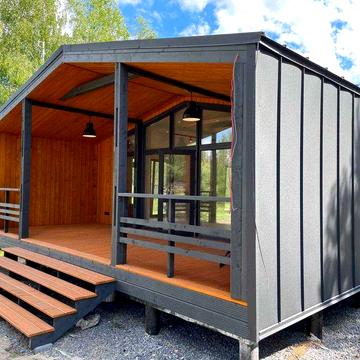 Барнхаус 134 м2 під ключ. Модульний будинок з фундаментом та терасами