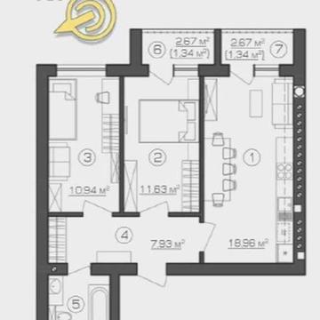 Двокімнатна квартира на зручному третьому поверсі, газове інд.опалення