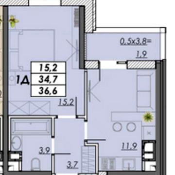 1 ком кв в ЖК Реал Парк 36.6 метров ЖК Real Park