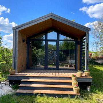 Модульний будинок 36м2 Barnhouse під ключ. З меблями та терасою