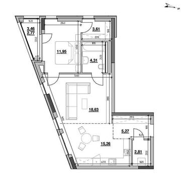 Продаж 1к Квартира Залізнична вулиця ЖК Шенген