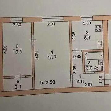 2-во кімнатна квартира, центр, Соборна, Павлоград.