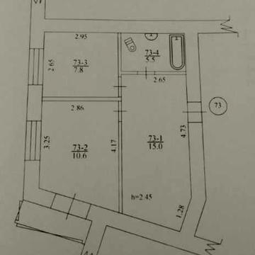 Продам 2-кімнатну квартиру в центрі м.Фастів, Київської обл