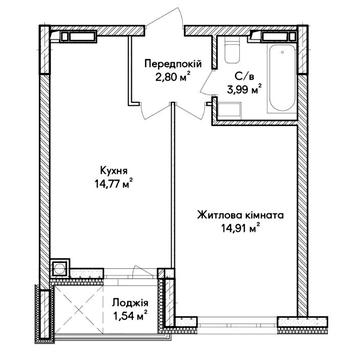 ПРОДАМ 1к квартиру від ЗАБУДОВНИКА