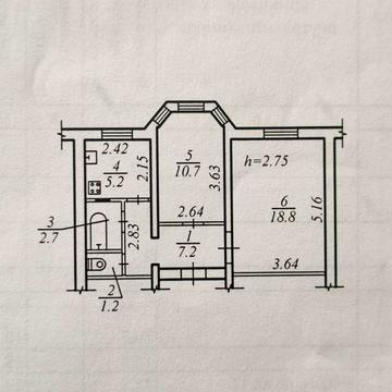 2-х ком. кв. 46 м², ж/м Приднепровск, собственник, документы