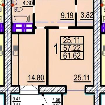 Продам 1 комнатную квартиру ЖК Овис 61м2 VW ЖК Овис