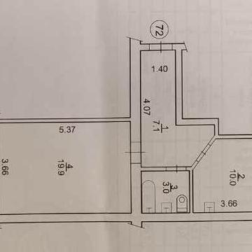 Квартира однокімнатна, 42,6 кв.м.