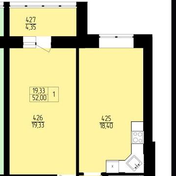 Однокімнатна квартира з лоджією