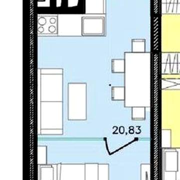 1 комн кв в сданном доме ЖК Модерн 33,4м2-37500у.е ЖК Модерн
