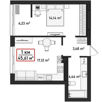 Квартира 45,61 м2 у новому ЖК Акварелі на Пасічній за акційною ціною! ЖК Акварелі