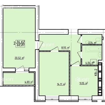 2к., 61м2, Центр, м. Гагаріна (Гагарина), ЖК Левада 130561