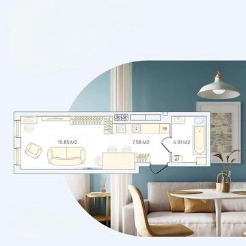 Продаж 1к смарт квартири м. Теремки (Газ, 7 поверхів, SPA, тренажерна) ЖК Smart City