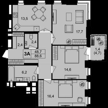 Продаж 3 кімнатної  квартири, Вінниця, ЖК Central Park, будинок 6 ЖК Central Park Vinnytsia