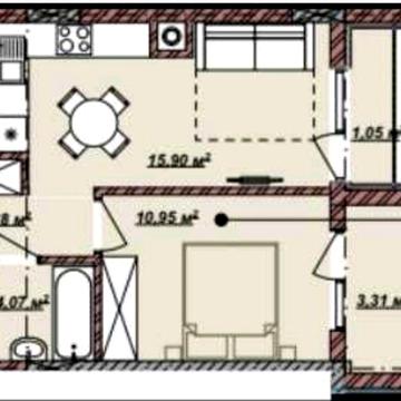 Продам 1,5 кім на 2 пов в новобудові з газом